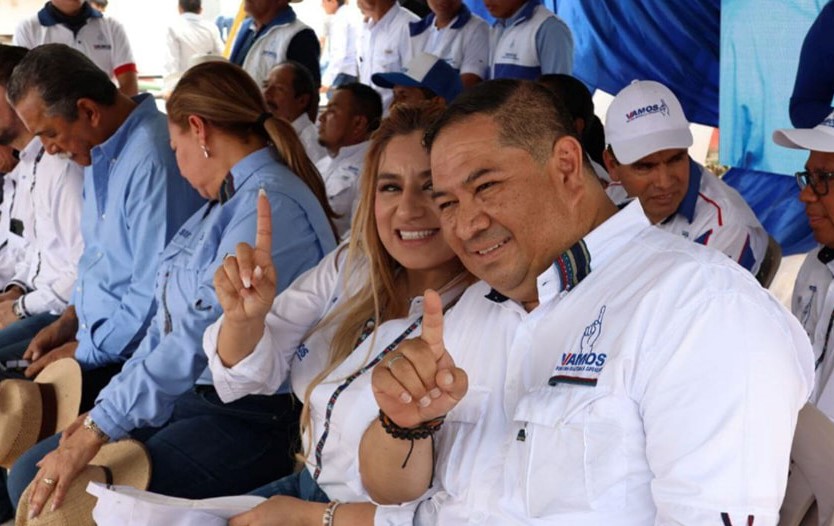 Víctor Valenzuela, secretario general de Vamos, durante una actividad partidaria. (Foto: equipo de campaña de Vamos.)