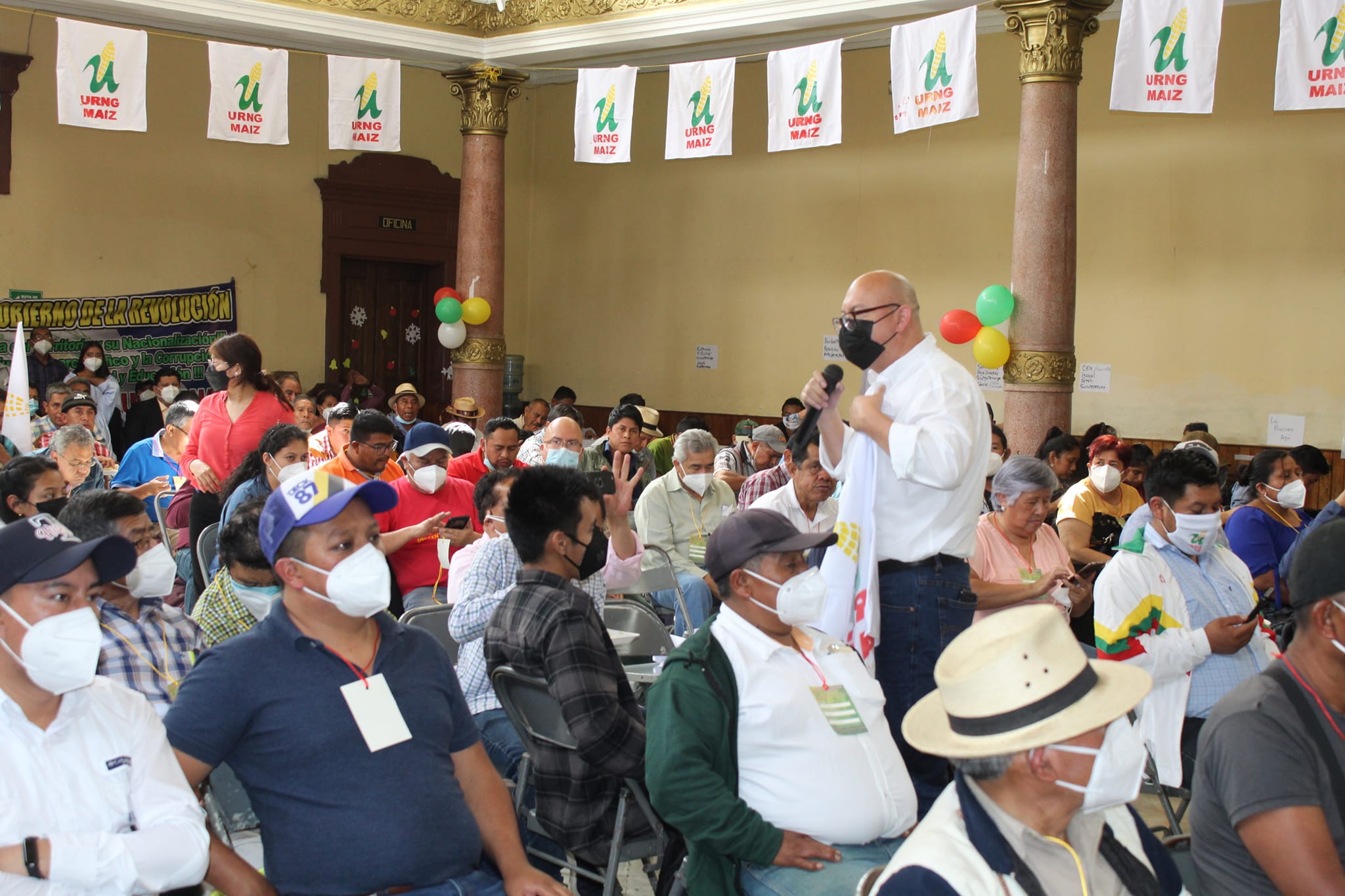El actual secretario general de la URNG es Carlos Barrios, candidato a diputado por Quetzaltenango.