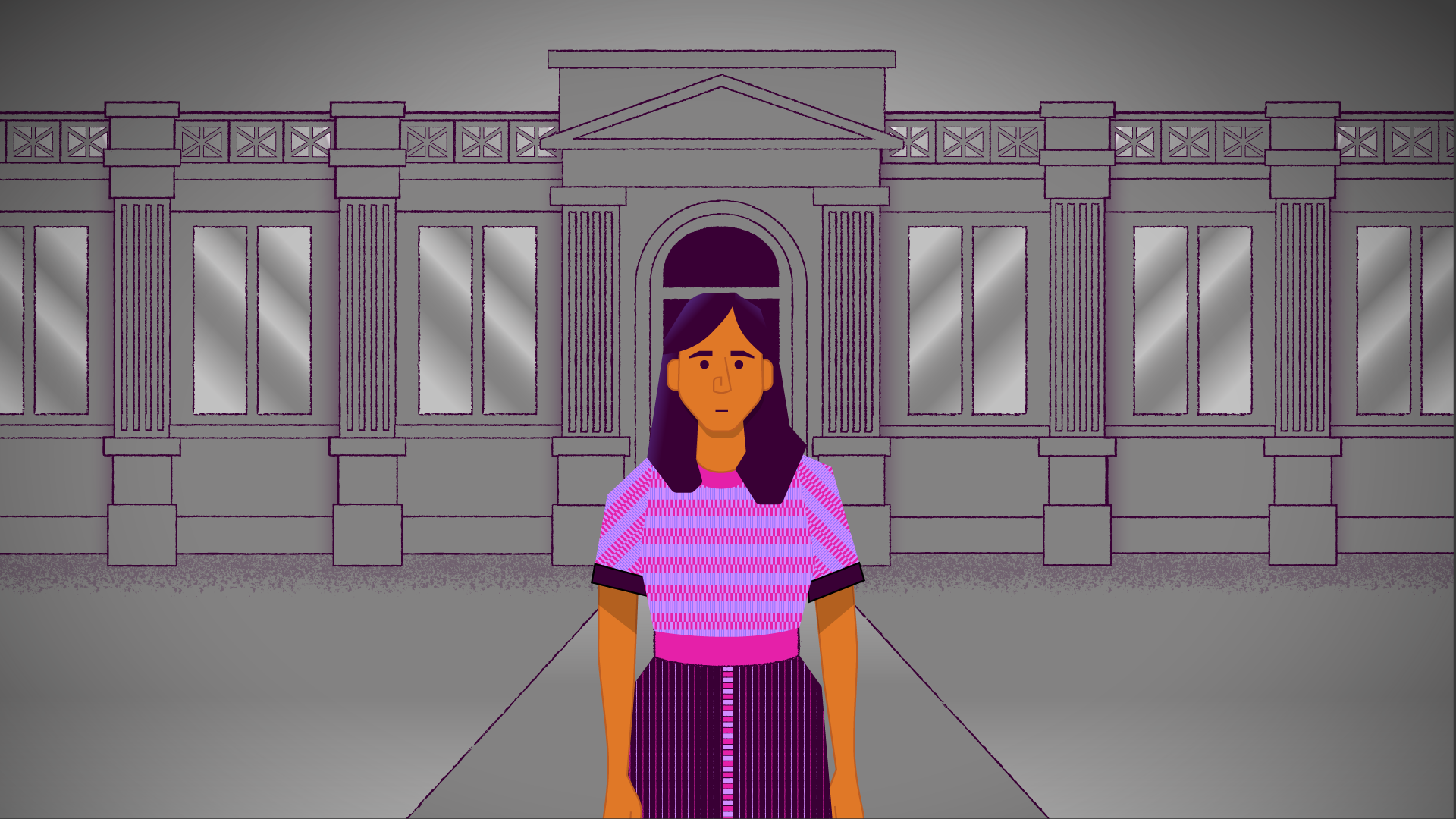 Ilustración para podcast sobre la ausencia de mujeres mayas en el Congreso de Guatemala. Ilustraición: Diego Orellana.