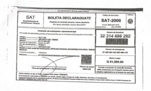 Boleta del cobro de timbre fiscal por la compra venta del terreno gestionado por el abogado Boanerges Ortíz.
